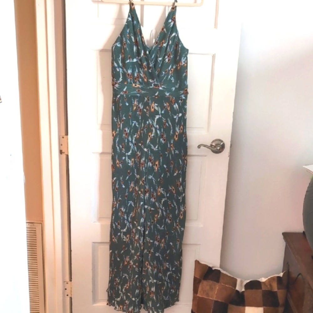 Astr Green Spaghetti Strap Sundress Maxi Pantsuit